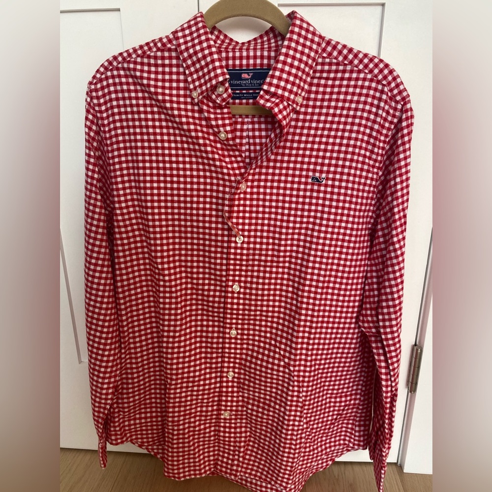 NWT VINEYARD VINES New Men’s Gingham check Slim Fit Button-down size M - Picture 4 of 5